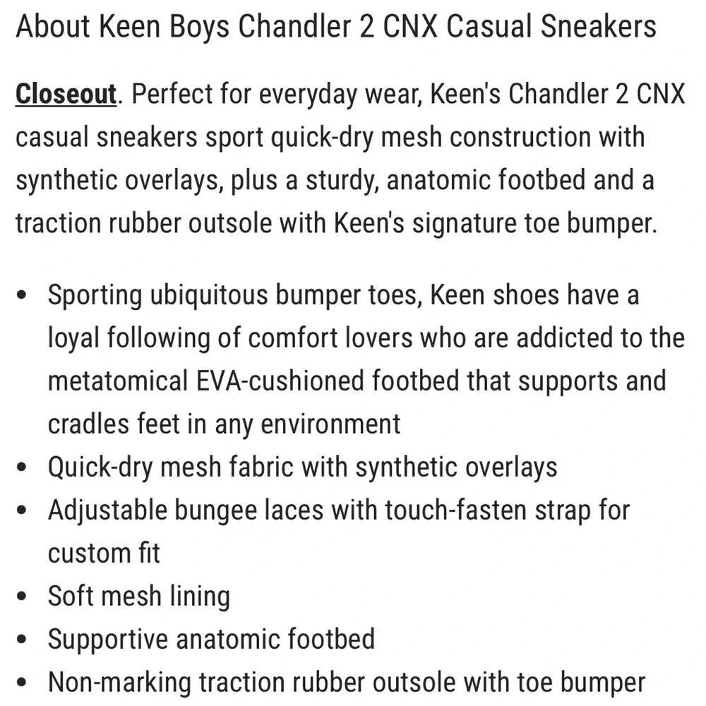 Keen Boys Chandler Z CNX Casual Sneakers